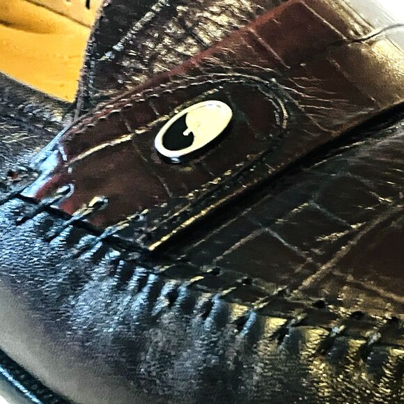 Florsheim Shoes Crocodile Loafer Parma Benchmade 18571 Burgundy 10.5 EEE Men Y2K main image 8